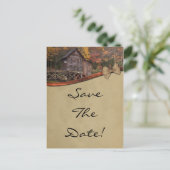 Najaars landthema sparen de datum bruiloft aankondigingskaart (Staand voorkant)