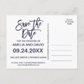 Najaars marine en Gold Save the Date Photo Aankondigingskaart (Achterkant)