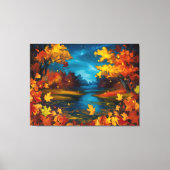 Najaars Nacht Landschap Olieverf Schilderen Canvas Afdruk (Voorkant)