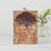 Najaars Oak Tree Silhouette Fall Weddenschap Kaart (Staand voorkant)