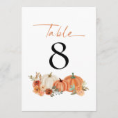 Najaars Pomkins Florals Wedding Table Number (Voorkant)