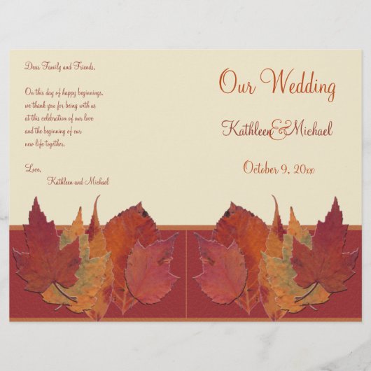 Najaars programma Leaves II Wedding (Voorkant)