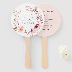 Najaars Romance Floral Wreath Weddendag tijdlijn Handwaaier