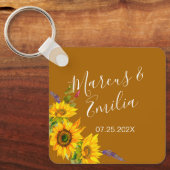 Najaars Sunflower Custom Wedding Sleutelhanger (Voorkant)