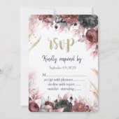 Najaars Waterverf bloemen bruiloft RSVP Kaart (Voorkant)