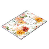 Najaars Waterverf Flowers en Greenery Pattern Notitieboek (Linkerzijde)
