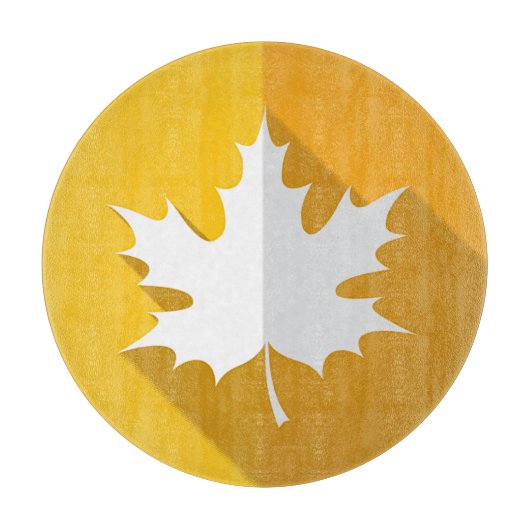 Najaars Witte Maple Leaf op Two-tone Gold Snijplank (Voorkant)