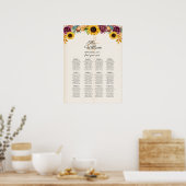 Najaars Zonnebloemen Bindende Zetel Poster (Keuken)