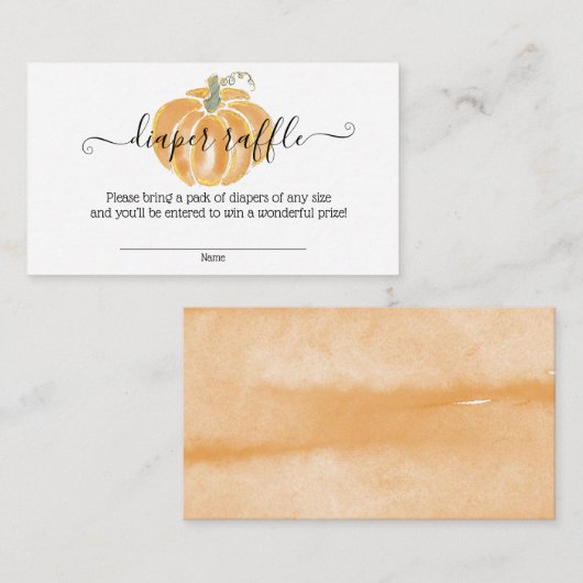 Najaarsbehuizing van de Waterverf Pumpkin Diaper R Informatiekaartje (Voorkant / Achterkant)