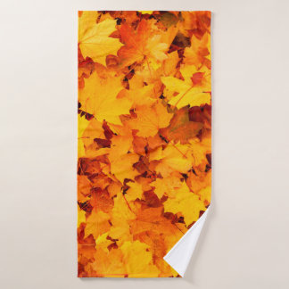 Najaarsbladeren bladeren bladeren bladeren herfstb badhanddoek