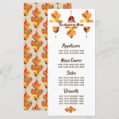 Najaarsbladeren Gepersonaliseerd Thanksgiving eten Menu (Voorkant / Achterkant)