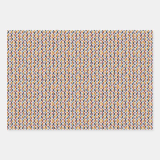 Najaarsbladeren in Blauw en Ochre Inpakpapier Vel (Voorkant 3)