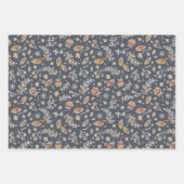 Najaarsbladeren in Blauw en Ochre Inpakpapier Vel (Voorkant)