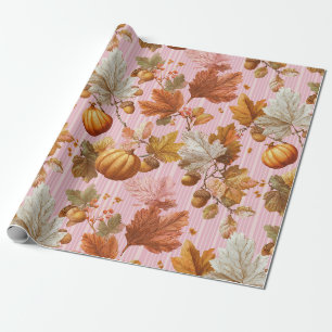 Najaarsbladeren & pompoenen Naadloos patroon Cadeaupapier