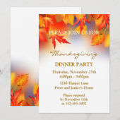Najaarsbladeren Thanksgiving Partij Uitnodiging (Voorkant / Achterkant)