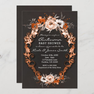 Najaarsbloem Herfst Baby shower Oranje bloemen Kaart