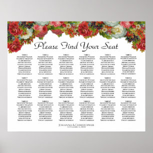 Najaarsbloemen 18 Tafel - bruiloft Poster