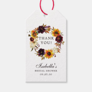 Najaarsbloemen Floral Vrijgezellenfeest Favor Tag Cadeaulabel