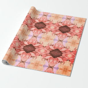 Najaarsbloemen Roze Oranje Waterverf Florence Cadeaupapier