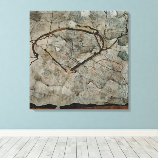 Najaarsbomen in de beweging van Egon Schiele Canvas Afdruk (Insitu (Houten vloer))