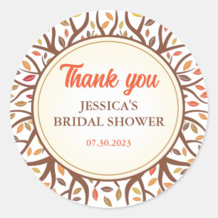 Najaarsbomen vallen Herfst Vrijgezellenfeest Ronde Sticker