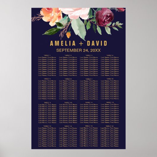 Najaarscurve van de Floral Poster (Voorkant)