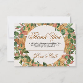 Najaarsdag Sinaasappel Grieks Waterverf bruiloft Bedankkaart