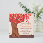 Najaarsdag uitnodigen liefde Romantic Oak - bomen Kaart (Staand voorkant)