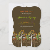 Najaarse Herfst Trees Wedding Photo Save the Date  (Voorkant)