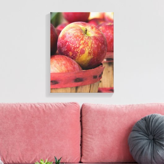Najaarse rode appels in mand canvas afdruk (Insitu (Woonkamer))