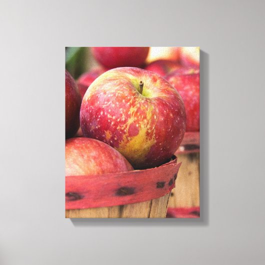 Najaarse rode appels in mand canvas afdruk (Voorkant)