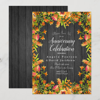 Najaarse Waterverf bloemen op Rustic Wood Kaart