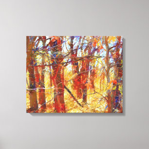 Najaarsfoto van Herfst Fotografische kunst Canvas Afdruk