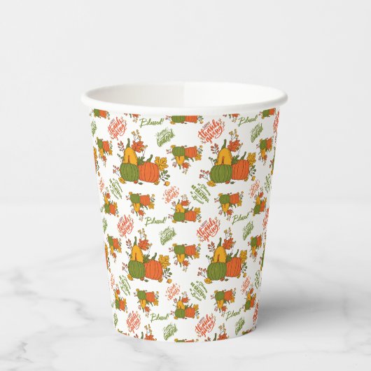 NajaarsHerfst Harvest Thanksgiving Papieren Bekers (Links)