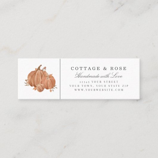 NajaarsHerfst Pumpkin Scene Mini Labels Visitekaar (Voorkant)