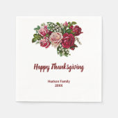 NajaarsHerfst Rustic Maroon Rozen Thanksgiving Servet (Voorkant)