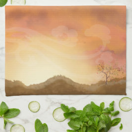 NajaarsHerfst Thanksgiving Scene Kitchen Towel Theedoek