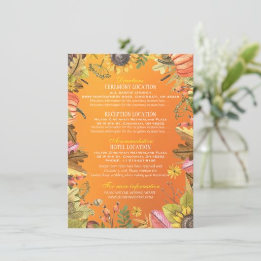 Najaarsinformatie laat pomkins Weddenschap Informatiekaartje (Staand voorkant)