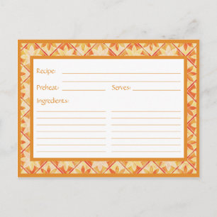 Najaarskaart voor decoratieve "Floral Tiles Recipe Briefkaart