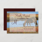 Najaarskaarten van Rustic Country Wedding RSVP (Voorkant / Achterkant)