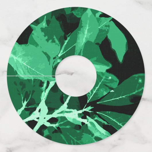 Najaarskleuren, bladeren 7 wijnglaslabel (Voorkant)