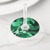 Najaarskleuren, bladeren 7 wijnglaslabel (Dichtbij)