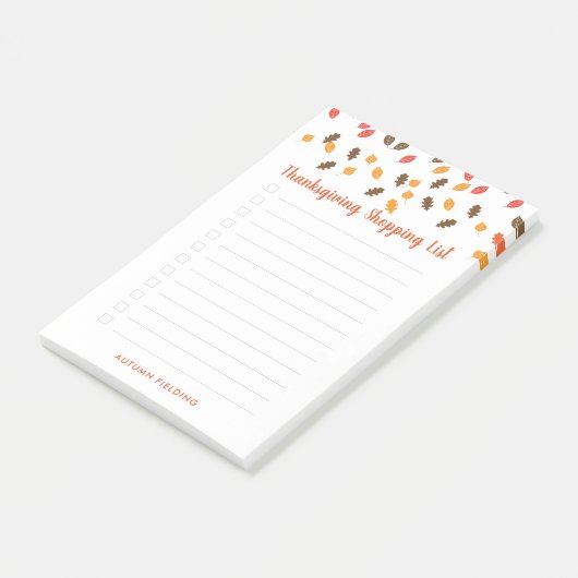 Najaarslijst met winkelaanbiedingen voor Thanksgiv Post-it® Notes (Schuin)