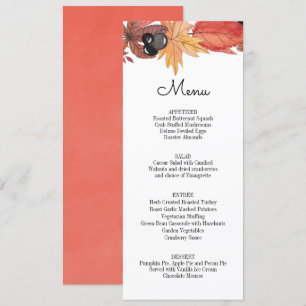 Najaarsmenu Thanksgiving laat verlaten Kaart