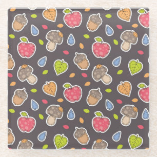 najaarspatroon glazen onderzetter