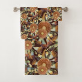 Najaarspatroon met eucalyptus en waterspatroon bad handdoek (Insitu)