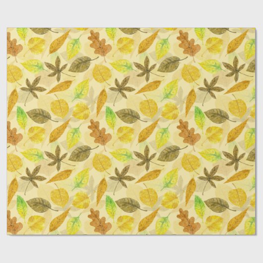 Najaarspatroon waterverf 2 cadeaupapier (Vlak)