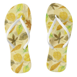 Najaarspatroon waterverf 2 teenslippers