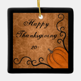 Najaarspompoen Happy Thanksgiving Keramisch Ornament