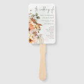 Najaarsprogramma Florals Pumpkin Waterverf Wedding Handwaaier (Voorkant)